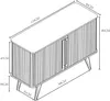 Kommode ‘Tysvær’ mit 2 Schiebetüren 110 x 40 x 80 cm Bambus Produktbild-Vorschau 6