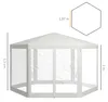 Outsunny Gartenpavillon 3,94x3,412m 6-eckig Pavillon mit Produktbild-Vorschau 3
