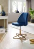 FineBuy Schreibtischstuhl Samt Drehstuhl Blau mit Lehne Produktbild-Vorschau 3