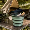 Faltbarer Eimer, grun/grau – 10 Liter – Camping-Eimer – Produktbild-Vorschau 5