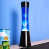FISURA Weiße blaue Lavalampe. Schwarzer Sockel blaue Produktbild-Vorschau 6