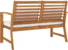 vidaXL Gartenbank 120 cm mit Cremeweißen Kissen Massivholz Produktbild-Vorschau 3
