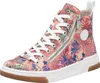 A single high-top sneaker with a floral print is shown against a white background. Voir les images du produit