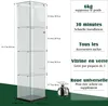 Vetrina LED con 4 ripiani in vetro, 1 porta e serratura, Anteprima dell’immagine prodotto 3