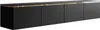 A modern black credenza with a gold trim across the top. Produktbild-Vorschau