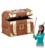 Relaxdays Pinata Schatzkiste, zum Aufhängen, Kinder, Produktbild-Vorschau 1