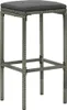 The Living Store Barhocker mit Kissen 3 Stk. Grau Poly Produktbild-Vorschau 2