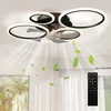 HOMCOM LED Deckenleuchte mit Ventilator, Leise DC Motor, 6 Produktbild-Vorschau 1