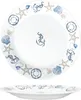 A set of dinner plates with a maritime theme. Podgląd zdjęcia produktu