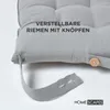 HOMESCAPES 6er Set Stuhlkissen 40x40 cm grau – Sitzkissen Produktbild-Vorschau 5