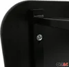 A close-up view of a black metal shelf with a screw fastener. Voir les images du produit
