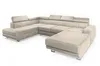 A sectional sofa in a neutral beige color is shown against a white background. Podgląd zdjęcia produktu