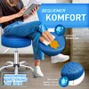 TRESKO Tabouret à roulettes bleu avec dossier Tabouret de Voir les images du produit 3