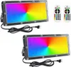 2Stk 50W LED Fluter Außen Strahler RGB Mits Fernbedienung Produktbild-Vorschau 1