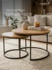 holz4home® Couchtisch 2er-Set MDF Sonoma Eiche I Runder Produktbild-Vorschau 4