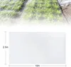 A close-up view of a white insect net covering plants, with a separate diagram showing the dimensions of the net. Produktbild-Vorschau