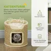PawHut Kratztonne, 37 cm Hoch Katzentonne mit Tür Kratzbaum Produktbild-Vorschau 4