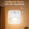 LED Nachtlicht mit Uhr, Menschensensor, Weiß/Warmlicht, Produktbild-Vorschau 2