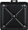A black metal plate with a cross-shaped reinforcement pattern and a central hole, mounted with four screws. Anteprima dell’immagine prodotto
