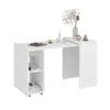 KOMTO Schreibtisch mit Stauraum Weiß – PC Tisch mit 2 Produktbild-Vorschau 2