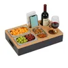 Relaxdays Couchbar, bambù, 3 vaschette in acciaio Anteprima dell’immagine prodotto 1