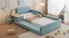Letto imbottito Sweiko, letto singolo con scrivania e Anteprima dell’immagine prodotto 9