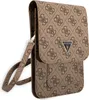 A brown Guess handbag with a repeating logo pattern. Podgląd zdjęcia produktu