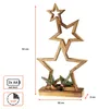 LED-kerststerren van hout, op batterijen, met timer - 52 x Productafbeelding-voorbeeld 2