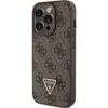 A close-up side view of a brown phone case with a repeating Guess logo pattern. Podgląd zdjęcia produktu