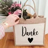 Geschenktasche Danke groß,  Jutetasche mit Herz M (30x30x19 Produktbild-Vorschau 5