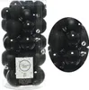 LS-LebenStil 30 Kunststoff Weihnachtskugeln Schwarz 4cm-6cm Produktbild-Vorschau 1