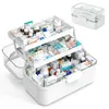 Relaxdays Medizinbox, 3 Ebenen, Pillenfach, aufklappbar, Produktbild-Vorschau 1