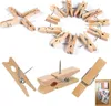 Holzklammern mit Stecknadeln 100 Stück Natürlich Holz Push Produktbild-Vorschau 1