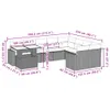 10-tlg. Garten-Sofagarnitur mit Kissen Grau Poly Rattan Produktbild-Vorschau 11