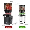 Two Kuvings juicers are shown side-by-side with dimensions and capacity labels. Produktbild-Vorschau