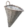 Rattan Wand Blumenampel konisch 32 x 25 cm natur mit Folie Produktbild-Vorschau 5