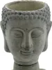 GASPER Zement Buddha Kopf Pflanzgefäß Grau gewaschen 17 cm Produktbild-Vorschau 1