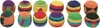 A collection of colorful, crocheted juggling balls arranged in two rows against a white background. Náhľad obrázku produktu