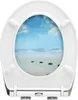 A toilet seat lid with a scenic beach and sky image printed on it. Produktbild-Vorschau