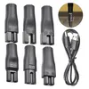 A collection of black USB adapters and cables arranged on a white background. Produktbild-Vorschau