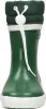 A single green boot with a white sole and trim, and a dark green padded cuff with a white drawstring. Produktbild-Vorschau
