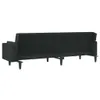The Living Store Schlafsofa 2-Sitzer mit 2 Kissen Schwarz Produktbild-Vorschau 8