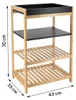Regał Łazienkowy z 4 Półkami Beżowo-czarny 70 cm Bambus Podgląd zdjęcia produktu 3
