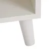 A close-up view of the bottom corner of a white piece of furniture, showing one of its tapered legs. Produktbild-Vorschau