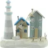 Dekoobjekt "Küstenpromenade" aus Holz, Häuser & Leuchtturm, Produktbild-Vorschau 2