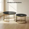 CLIPOP : Lot de 2 tables basses rondes imitation marbre, Voir les images du produit 5