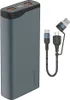 A power bank and its charging cables are displayed against a white background. Voir les images du produit