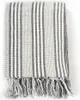 vidaXL Überwurf Baumwolle Streifen 160x210 cm Grau und Weiß Produktbild-Vorschau 1