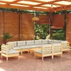 vidaXL 11-tlg. Garten-Lounge-Set mit Creme Kissen Produktbild-Vorschau 2