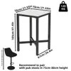 A diagram showing the dimensions of a bar table and a bar stool, with text indicating recommended pairing. Náhľad obrázku produktu